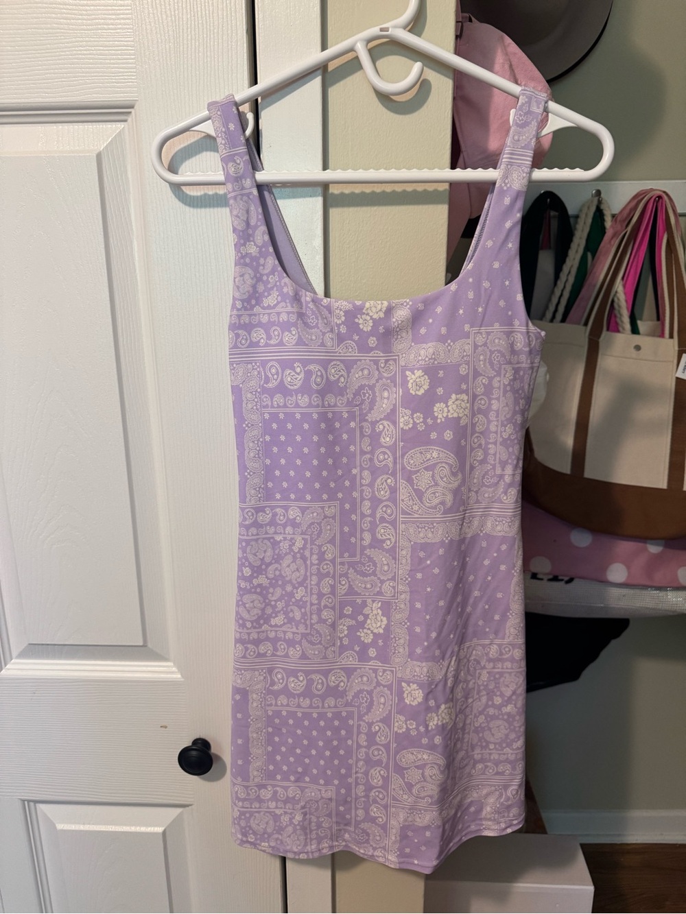 Lilac Paisley Scoop Neck Slip Dress - Brand: